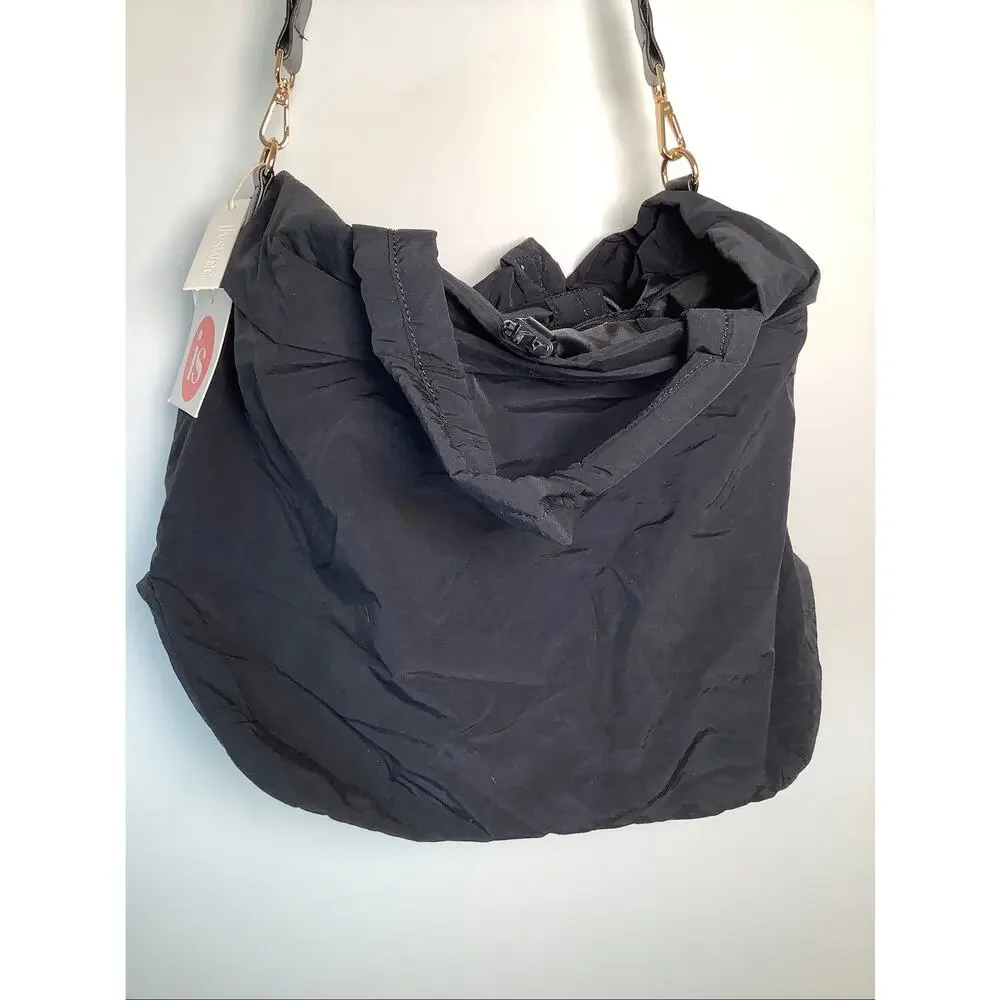 Ilyswee Black Slouchy Crossbody Shoulder Bag Travel Utility Casual P7-11